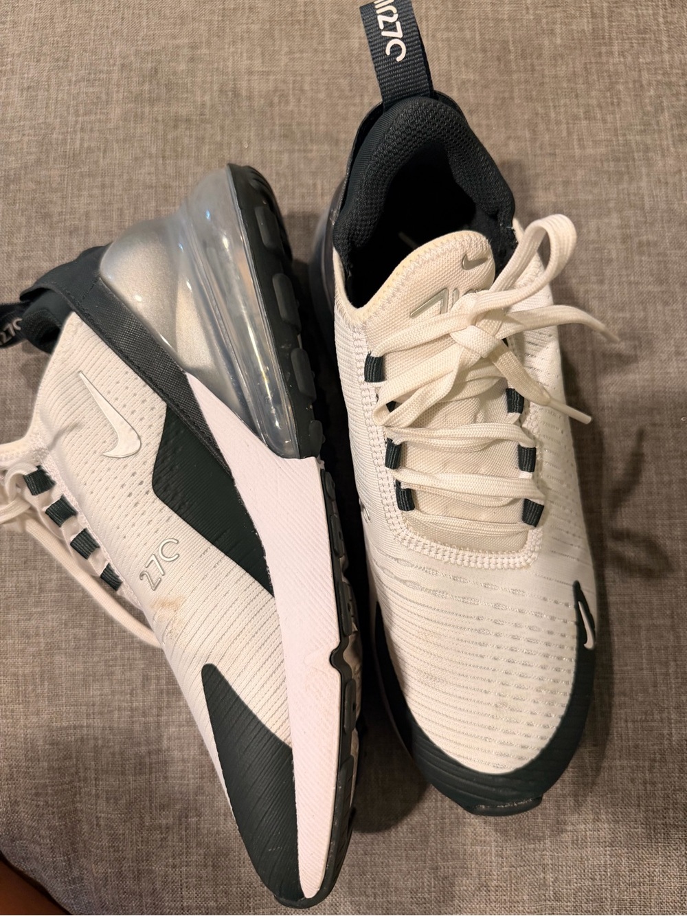 Nike Women’s Air Max 270 Cream and Dark Green Sneakers